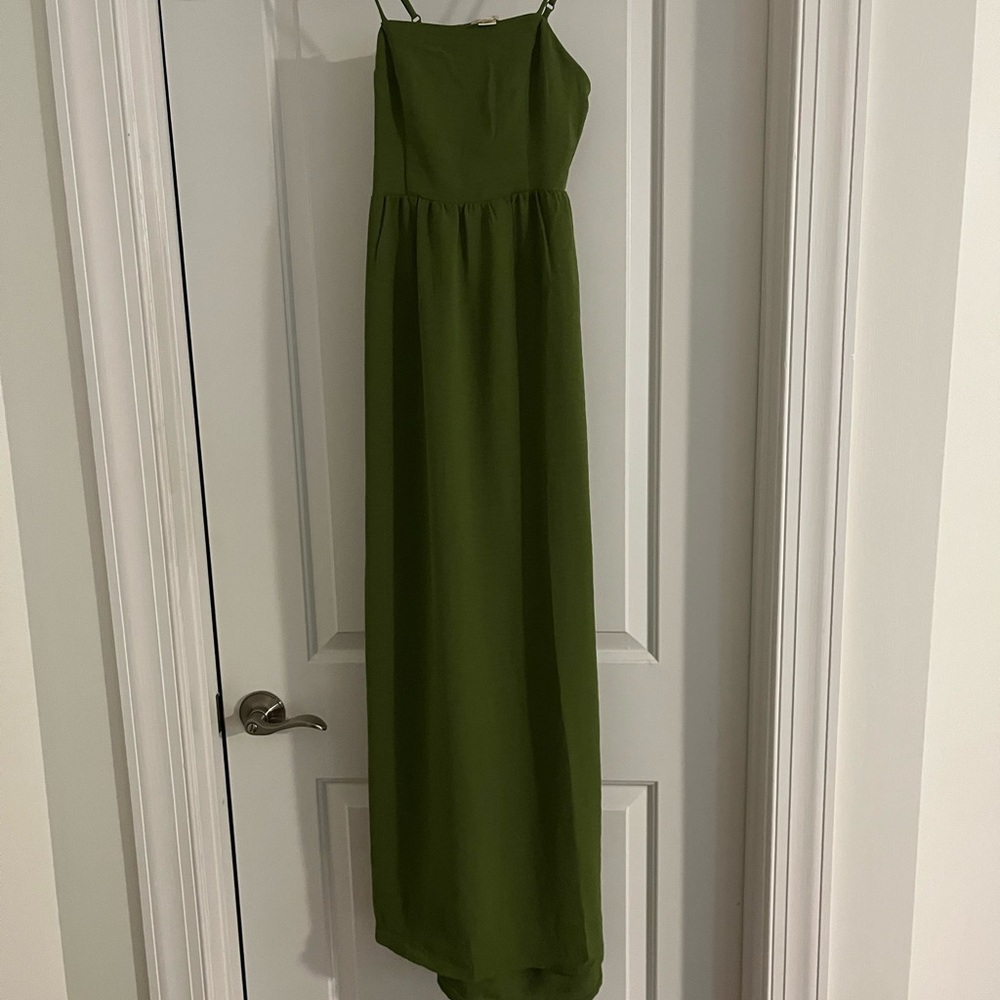 Monteau Green Spaghetti Strap Maxi Dress